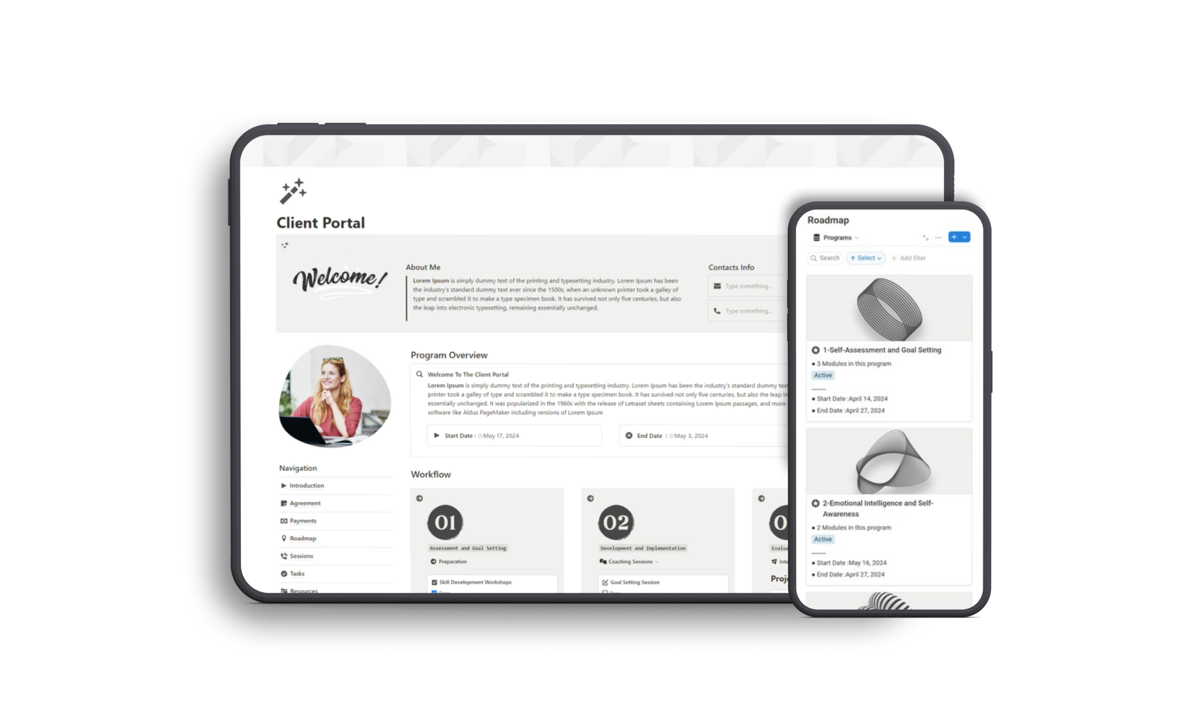 Notion Client Portal Online Coaching Template Course Management System Digital Coach Organizer Client Progress Tracker Customizable Workflow Coaching Business Tool Online Course Planner